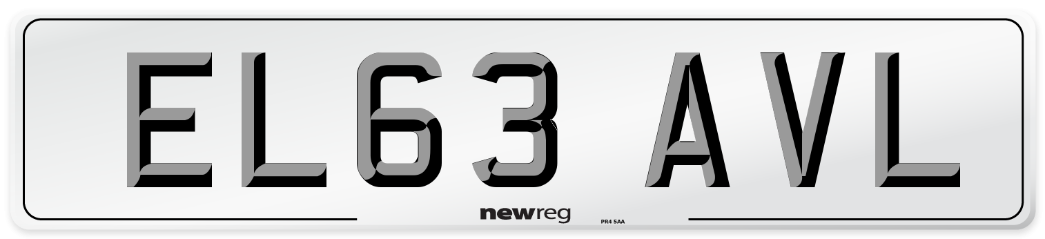 EL63 AVL Number Plate from New Reg